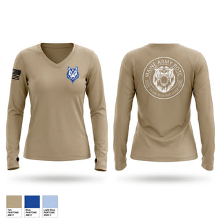 Womens Long Sleeve Vneck Shirt, USM ROTC, Army, Teamtime, Team time, sublimation, custom sports apparel, team uniforms, spirit wear, spiritwear, sports uniforms, custom shirts, team store, custom team store, fundraiser sports, apparel fundraiser