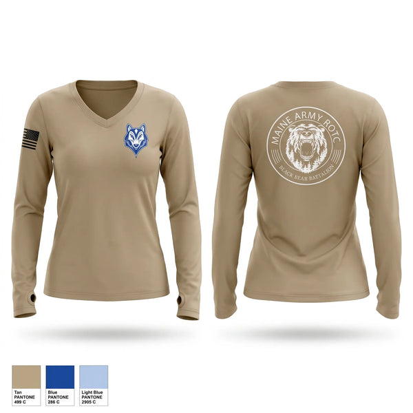 Womens Long Sleeve Vneck Shirt, USM ROTC, Army, Teamtime, Team time, sublimation, custom sports apparel, team uniforms, spirit wear, spiritwear, sports uniforms, custom shirts, team store, custom team store, fundraiser sports, apparel fundraiser
