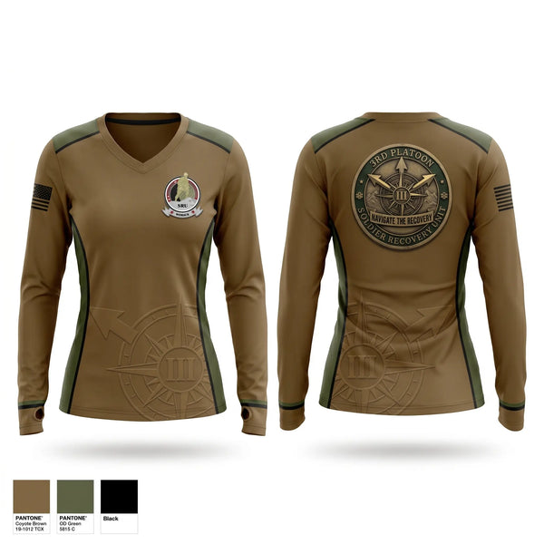 Womens Long Sleeve Vneck Shirt, Soldier Recovery Unit, Army, Teamtime, Team time, sublimation, custom sports apparel, team uniforms, spirit wear, spiritwear, sports uniforms, custom shirts, team store, custom team store, fundraiser sports, apparel fundraiser
