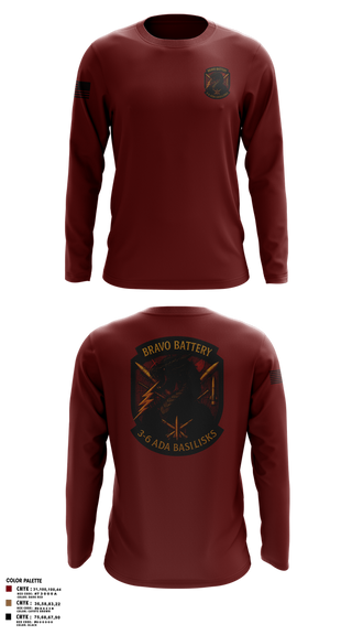 Long Sleeve Performance Shirt, Bravo 3-6 ADA, Army, Teamtime, Team time, sublimation, custom sports apparel, team uniforms, spirit wear, spiritwear, sports uniforms, custom shirts, team store, custom team store, fundraiser sports, apparel fundraiser