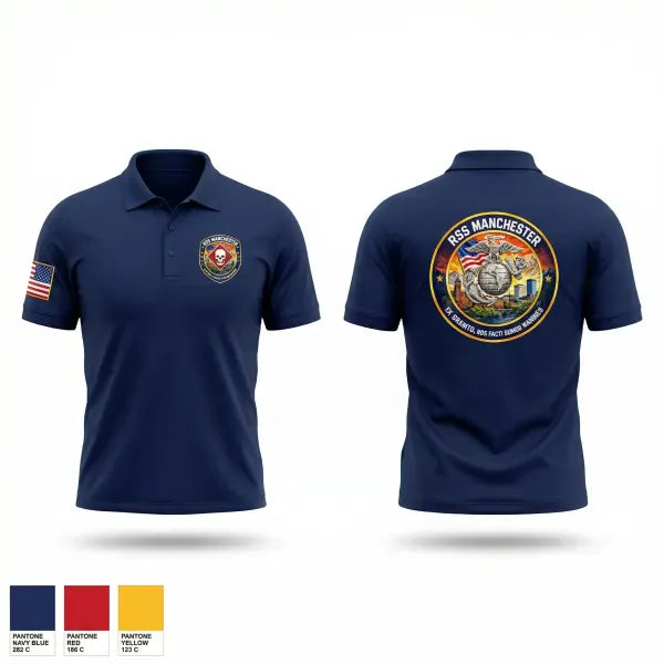 Short Sleeve Performance Polo, RSS Manchester, Marines, Teamtime, Team time, sublimation, custom sports apparel, team uniforms, spirit wear, spiritwear, sports uniforms, custom shirts, team store, custom team store, fundraiser sports, apparel fundraiser