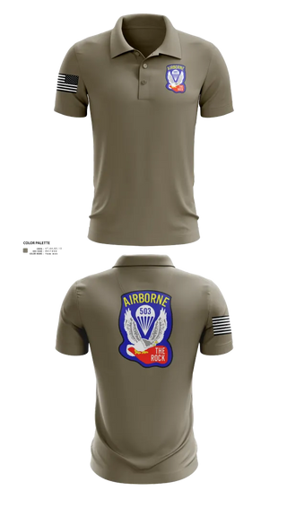 Short Sleeve Performance Polo, 1st Battalion 503rd Infantry Regiment, , Teamtime, Team time, sublimation, custom sports apparel, team uniforms, spirit wear, spiritwear, sports uniforms, custom shirts, team store, custom team store, fundraiser sports, apparel fundraiser