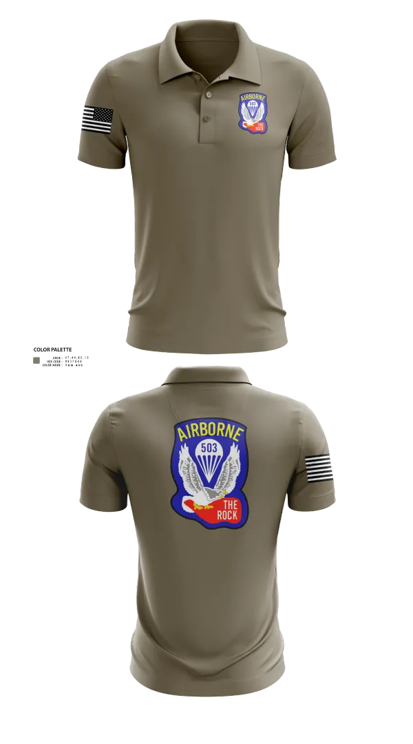 Short Sleeve Performance Polo, 1st Battalion 503rd Infantry Regiment, , Teamtime, Team time, sublimation, custom sports apparel, team uniforms, spirit wear, spiritwear, sports uniforms, custom shirts, team store, custom team store, fundraiser sports, apparel fundraiser