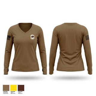 Womens Long Sleeve Vneck Shirt, Buffalo Brigade, Army, Teamtime, Team time, sublimation, custom sports apparel, team uniforms, spirit wear, spiritwear, sports uniforms, custom shirts, team store, custom team store, fundraiser sports, apparel fundraiser