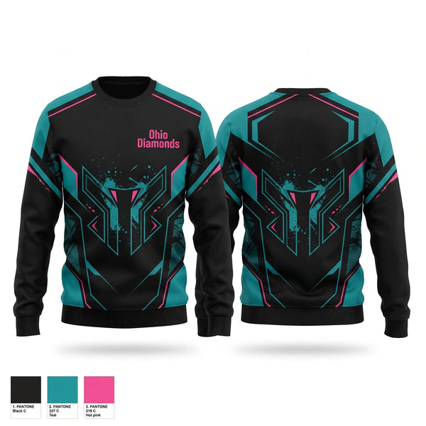 Crew Neck Sweatshirt, Ohio Diamonds, Softball, Teamtime, Team time, sublimation, custom sports apparel, team uniforms, spirit wear, spiritwear, sports uniforms, custom shirts, team store, custom team store, fundraiser sports, apparel fundraiser