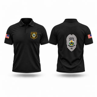 Short Sleeve Performance Polo, Jeannette PD, Police, Teamtime, Team time, sublimation, custom sports apparel, team uniforms, spirit wear, spiritwear, sports uniforms, custom shirts, team store, custom team store, fundraiser sports, apparel fundraiser