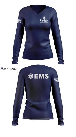Womens Long Sleeve Vneck Shirt, Madelia Health EMS, EMS/EMT, Teamtime, Team time, sublimation, custom sports apparel, team uniforms, spirit wear, spiritwear, sports uniforms, custom shirts, team store, custom team store, fundraiser sports, apparel fundraiser