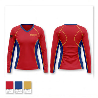 Womens Long Sleeve Vneck Shirt, West Baton Rouge Fire Department, Fire Department, Teamtime, Team time, sublimation, custom sports apparel, team uniforms, spirit wear, spiritwear, sports uniforms, custom shirts, team store, custom team store, fundraiser sports, apparel fundraiser