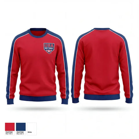 Crew Neck Sweatshirt, USA Softball of Alaska, Softball, Teamtime, Team time, sublimation, custom sports apparel, team uniforms, spirit wear, spiritwear, sports uniforms, custom shirts, team store, custom team store, fundraiser sports, apparel fundraiser