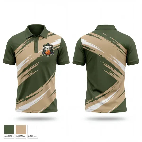 Short Sleeve Performance Polo, Forest Glen, Men's Basketball, Teamtime, Team time, sublimation, custom sports apparel, team uniforms, spirit wear, spiritwear, sports uniforms, custom shirts, team store, custom team store, fundraiser sports, apparel fundraiser