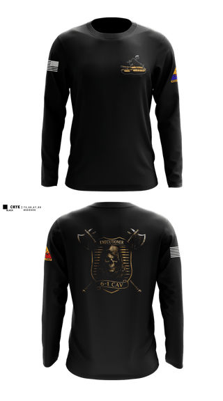 Long Sleeve Performance Shirt, E Trp, 6-1 CAV, Army, Teamtime, Team time, sublimation, custom sports apparel, team uniforms, spirit wear, spiritwear, sports uniforms, custom shirts, team store, custom team store, fundraiser sports, apparel fundraiser