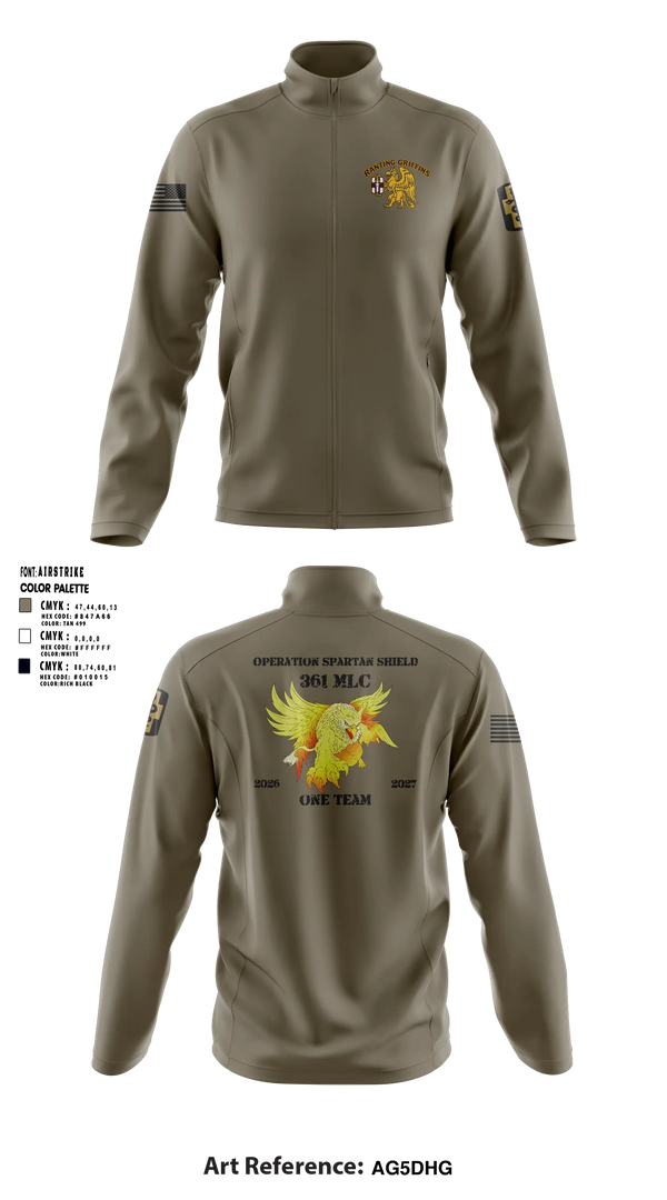 Fleece Jacket, 361 MLC, Army, Teamtime, Team time, sublimation, custom sports apparel, team uniforms, spirit wear, spiritwear, sports uniforms, custom shirts, team store, custom team store, fundraiser sports, apparel fundraiser