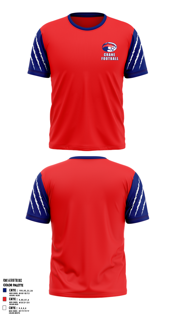 Short Sleeve Performance Shirt, Crane Medical Preparatory High School Football, , Teamtime, Team time, sublimation, custom sports apparel, team uniforms, spirit wear, spiritwear, sports uniforms, custom shirts, team store, custom team store, fundraiser sports, apparel fundraiser