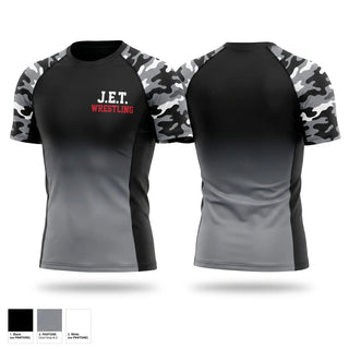 Short Sleeve Rash Guard Shirt, J.E.T., Wrestling, Teamtime, Team time, sublimation, custom sports apparel, team uniforms, spirit wear, spiritwear, sports uniforms, custom shirts, team store, custom team store, fundraiser sports, apparel fundraiser