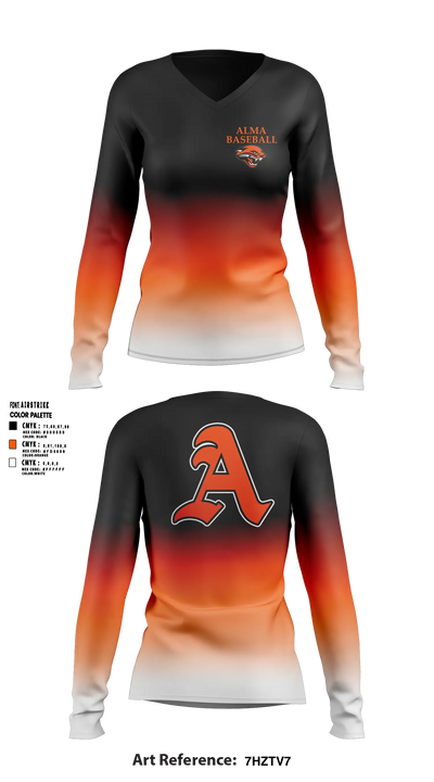Alma Women's Long Sleeve V-neck Shirt - 5