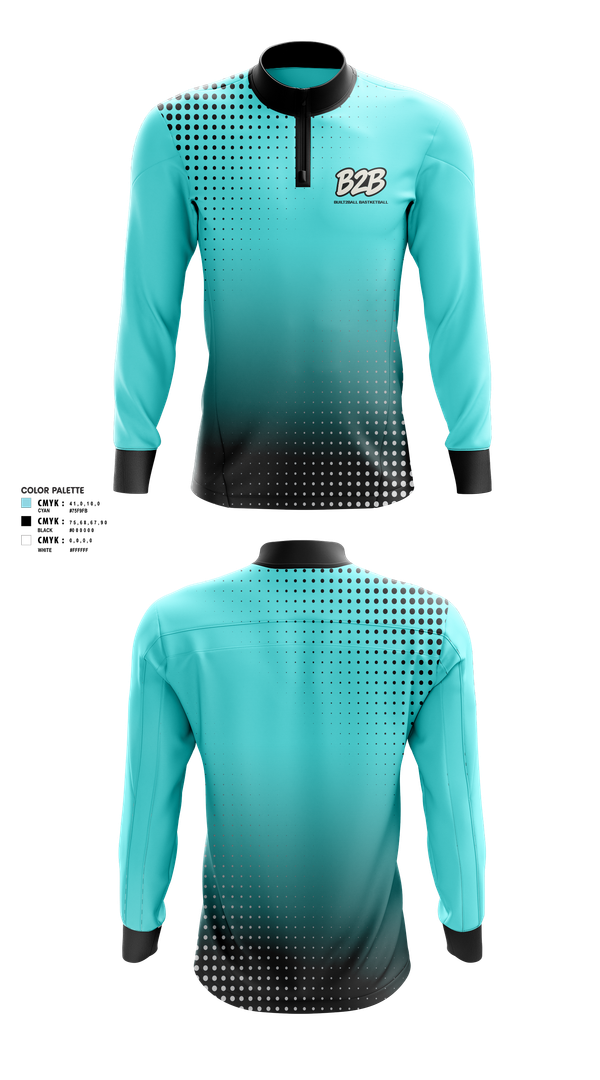 Quarter Zip Jacket, Built2Ball, Women's Basketball, Teamtime, Team time, sublimation, custom sports apparel, team uniforms, spirit wear, spiritwear, sports uniforms, custom shirts, team store, custom team store, fundraiser sports, apparel fundraiser
