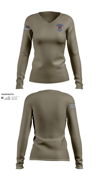 Womens Long Sleeve Vneck Shirt, Free State “DUSTOFF”, , Teamtime, Team time, sublimation, custom sports apparel, team uniforms, spirit wear, spiritwear, sports uniforms, custom shirts, team store, custom team store, fundraiser sports, apparel fundraiser