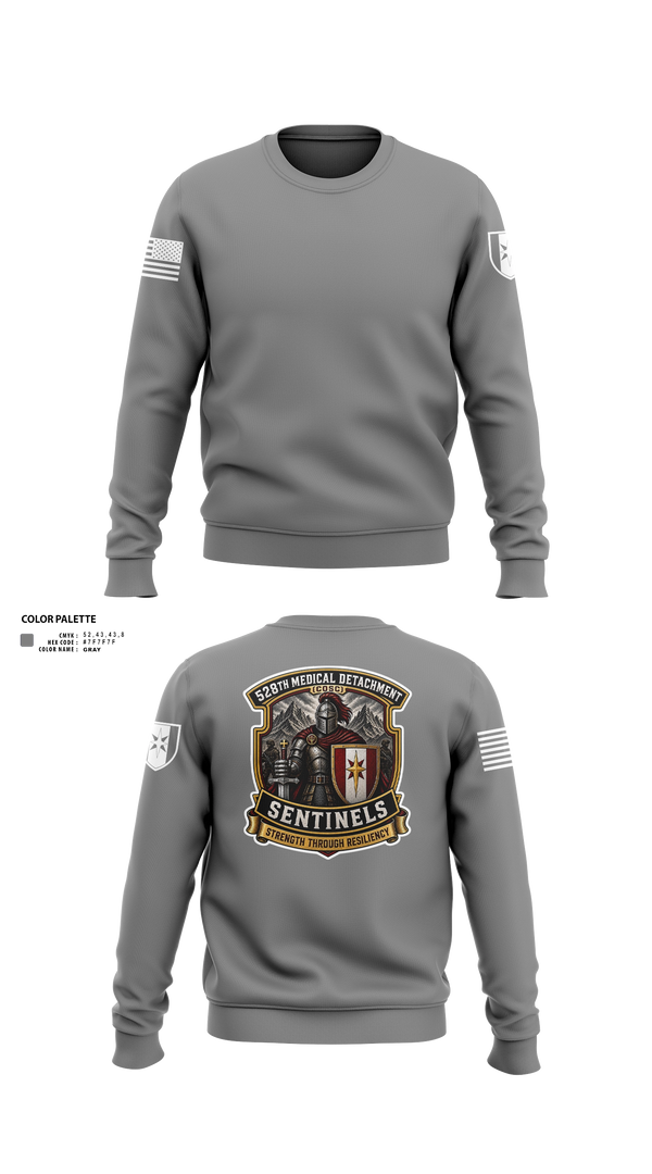 Crew Neck Sweatshirt, 528th MED DET COSC, Army, Teamtime, Team time, sublimation, custom sports apparel, team uniforms, spirit wear, spiritwear, sports uniforms, custom shirts, team store, custom team store, fundraiser sports, apparel fundraiser