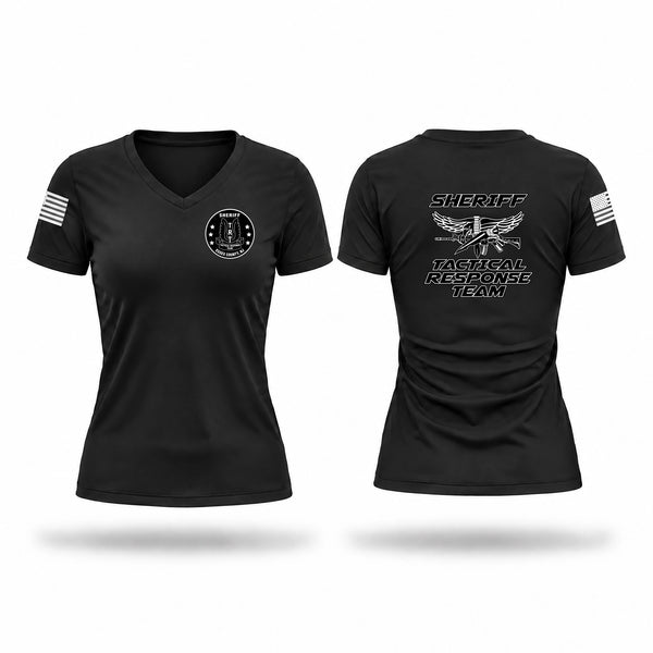 Essex County Sheriff’s Office Tactical Response Team Women's Short Sleeve V-neck Shirt - 1
