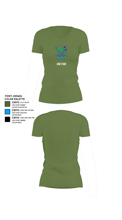 130 FAB 52872050 Women's Short Sleeve V-neck Shirt - 44