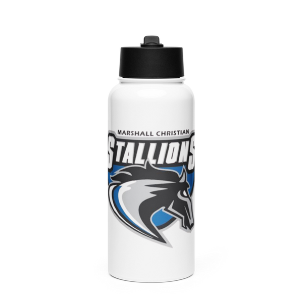 Marshall Christian 10503810 Stainless Steel Water Bottle with a Straw Lid