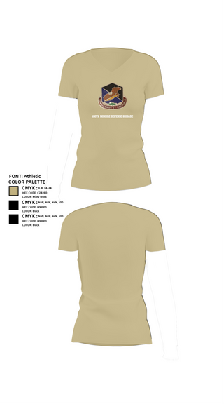 Womens Short Sleeve Vneck Shirt, 100th Missile Defense Brigade, , Teamtime, Team time, sublimation, custom sports apparel, team uniforms, spirit wear, spiritwear, sports uniforms, custom shirts, team store, custom team store, fundraiser sports, apparel fundraiser
