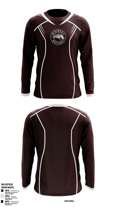 Menomonie mustangs  Long Sleeve Performance Shirt 2
