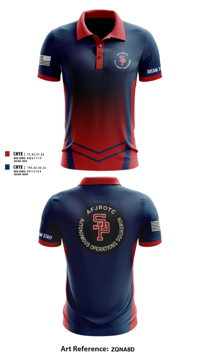 AFJROTC MS-081 DRONE TEAM 88778530 Short Sleeve Performance Polo - 221