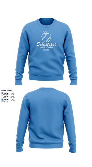 Crew Neck Sweatshirt, Sebastopol Little League, Baseball, Teamtime, Team time, sublimation, custom sports apparel, team uniforms, spirit wear, spiritwear, sports uniforms, custom shirts, team store, custom team store, fundraiser sports, apparel fundraiser