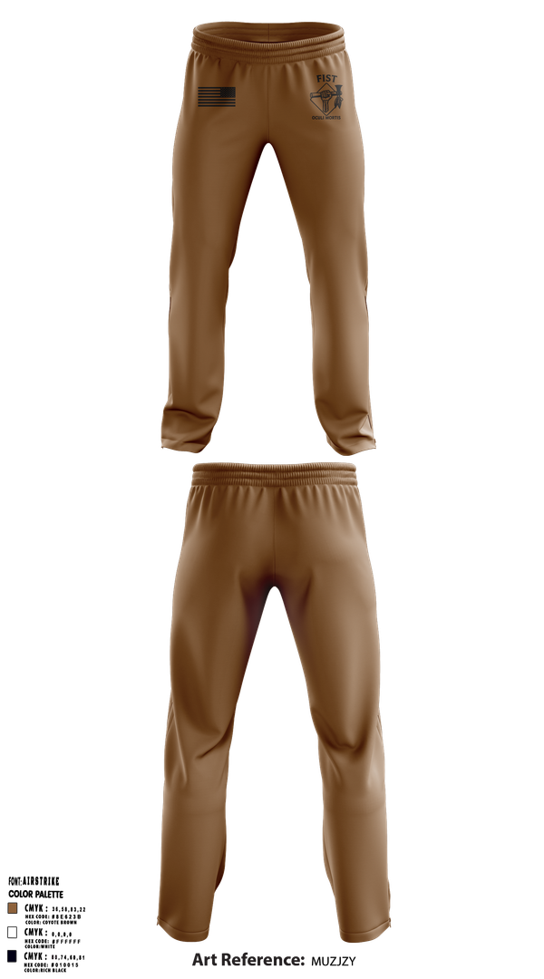 Sweatpants, HHB 160th FIST, Army, Teamtime, Team time, sublimation, custom sports apparel, team uniforms, spirit wear, spiritwear, sports uniforms, custom shirts, team store, custom team store, fundraiser sports, apparel fundraiser