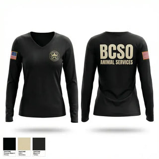 Womens Long Sleeve Vneck Shirt, Brunswick County Sheriff - Animal Protective Services, Police, Teamtime, Team time, sublimation, custom sports apparel, team uniforms, spirit wear, spiritwear, sports uniforms, custom shirts, team store, custom team store, fundraiser sports, apparel fundraiser