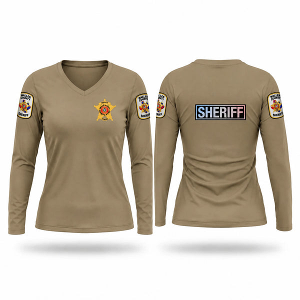 Womens Long Sleeve Vneck Shirt, WALLER COUNTY SHERIFF, Police, Teamtime, Team time, sublimation, custom sports apparel, team uniforms, spirit wear, spiritwear, sports uniforms, custom shirts, team store, custom team store, fundraiser sports, apparel fundraiser