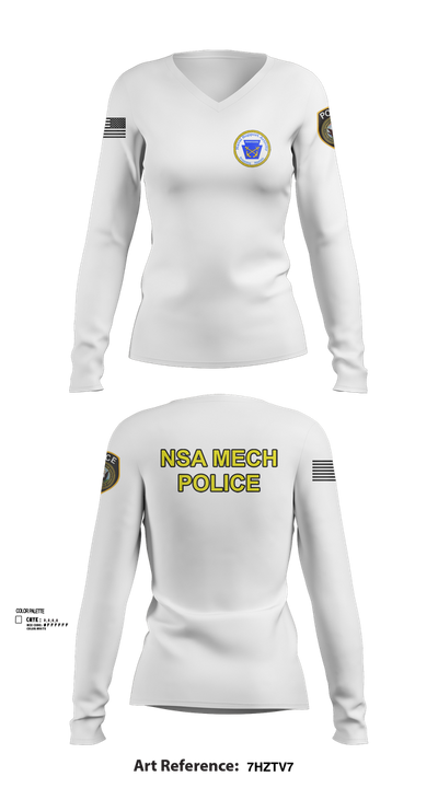 NSA Mechanicsburg 84971329 Women's Long Sleeve V-neck Shirt - 102