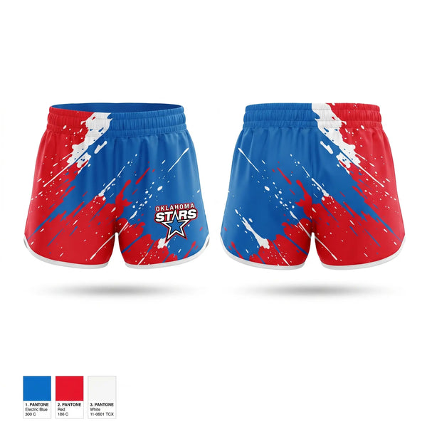 Womens Shorts, Oklahoma stars, Softball, Teamtime, Team time, sublimation, custom sports apparel, team uniforms, spirit wear, spiritwear, sports uniforms, custom shirts, team store, custom team store, fundraiser sports, apparel fundraiser
