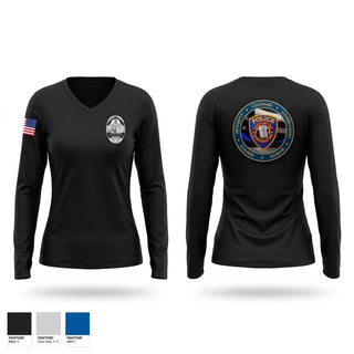 Womens Long Sleeve Vneck Shirt, Georgetown PD, Police, Teamtime, Team time, sublimation, custom sports apparel, team uniforms, spirit wear, spiritwear, sports uniforms, custom shirts, team store, custom team store, fundraiser sports, apparel fundraiser