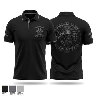 Short Sleeve Performance Polo, Markham Police K9 Unit, Police, Teamtime, Team time, sublimation, custom sports apparel, team uniforms, spirit wear, spiritwear, sports uniforms, custom shirts, team store, custom team store, fundraiser sports, apparel fundraiser