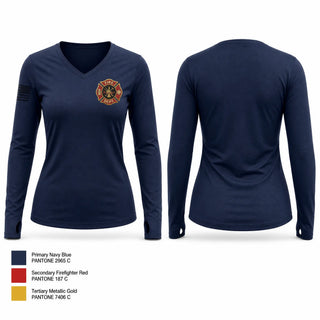 Womens Long Sleeve Vneck Shirt, Sheffield Village, Fire Department, Teamtime, Team time, sublimation, custom sports apparel, team uniforms, spirit wear, spiritwear, sports uniforms, custom shirts, team store, custom team store, fundraiser sports, apparel fundraiser