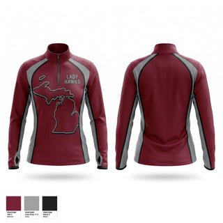 Quarter Zip Jacket, Lady Hawks, Softball, Teamtime, Team time, sublimation, custom sports apparel, team uniforms, spirit wear, spiritwear, sports uniforms, custom shirts, team store, custom team store, fundraiser sports, apparel fundraiser