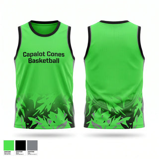 Mens Basketball Jersey, Capalot Cones Basketball, Men's Basketball, Teamtime, Team time, sublimation, custom sports apparel, team uniforms, spirit wear, spiritwear, sports uniforms, custom shirts, team store, custom team store, fundraiser sports, apparel fundraiser