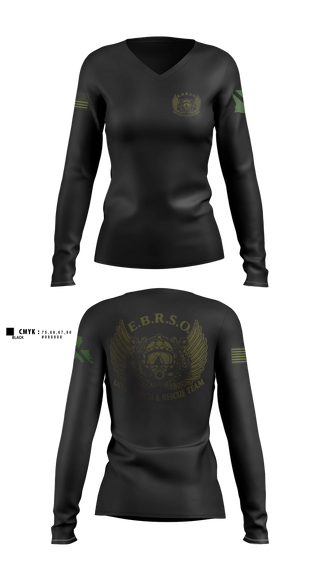 Womens Long Sleeve Vneck Shirt, East Baton Rouge Sheriffs Office, Police, Teamtime, Team time, sublimation, custom sports apparel, team uniforms, spirit wear, spiritwear, sports uniforms, custom shirts, team store, custom team store, fundraiser sports, apparel fundraiser