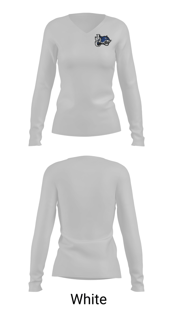 Womens Long Sleeve Vneck Shirt, Jefferson Davis County High School Track & Field, Track & Field, Teamtime, Team time, sublimation, custom sports apparel, team uniforms, spirit wear, spiritwear, sports uniforms, custom shirts, team store, custom team store, fundraiser sports, apparel fundraiser