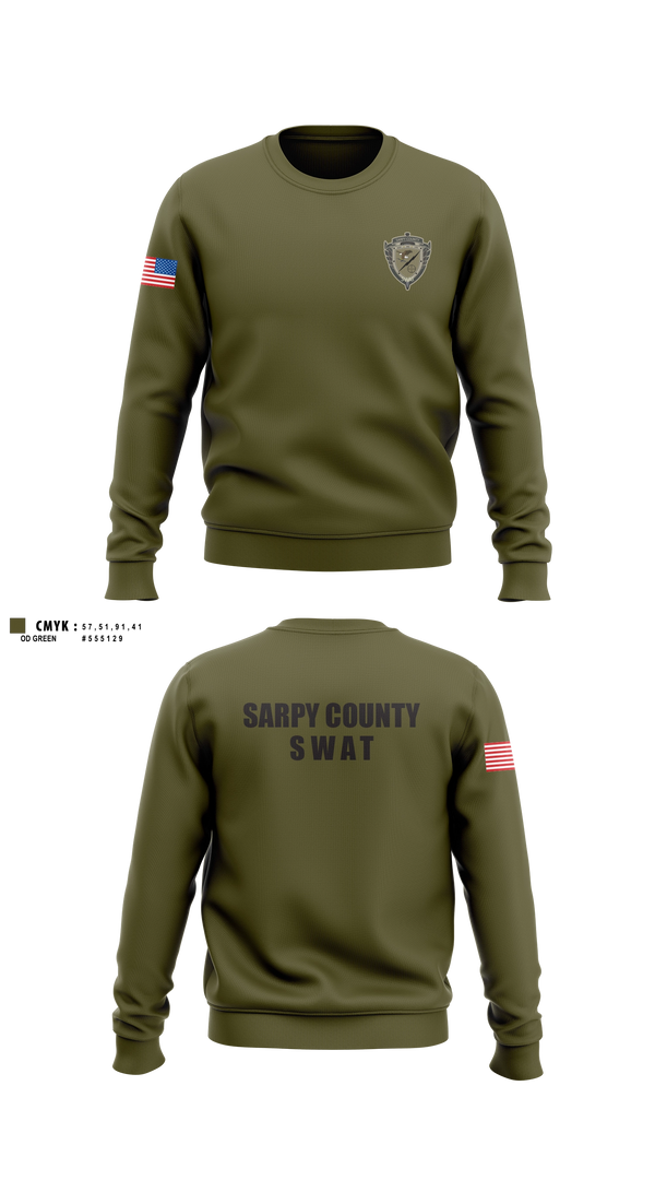 Crew Neck Sweatshirt, Sarpy County SWAT, Police, Teamtime, Team time, sublimation, custom sports apparel, team uniforms, spirit wear, spiritwear, sports uniforms, custom shirts, team store, custom team store, fundraiser sports, apparel fundraiser