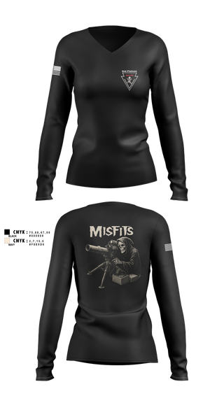 Womens Long Sleeve Vneck Shirt, 2/11 killer troop, Army, Teamtime, Team time, sublimation, custom sports apparel, team uniforms, spirit wear, spiritwear, sports uniforms, custom shirts, team store, custom team store, fundraiser sports, apparel fundraiser