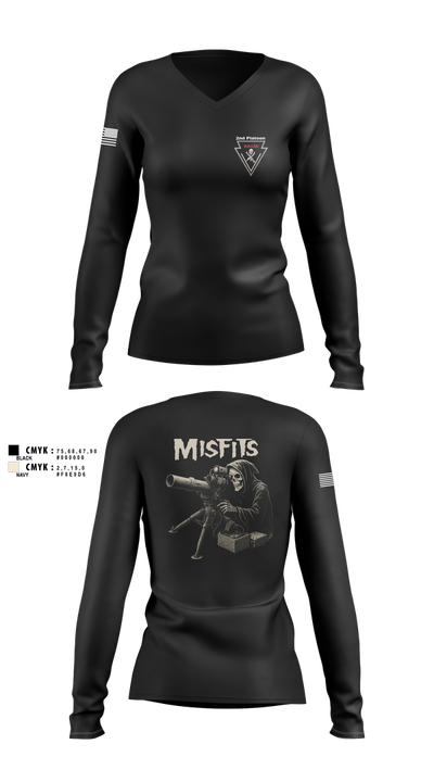 2/11 killer troop 669817 Women's Long Sleeve V-neck Shirt - 1