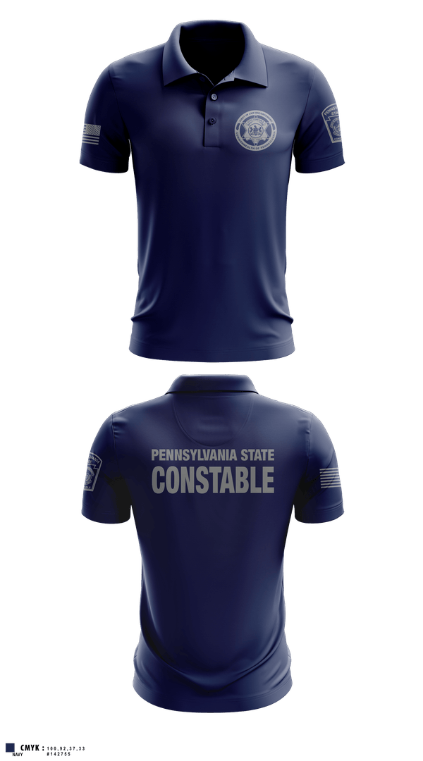 Short Sleeve Performance Polo, Pennsylvania State Constable, Police, Teamtime, Team time, sublimation, custom sports apparel, team uniforms, spirit wear, spiritwear, sports uniforms, custom shirts, team store, custom team store, fundraiser sports, apparel fundraiser