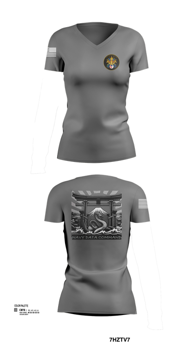 Navy Data Command 68785205 Women's Short Sleeve V-neck Shirt - 22