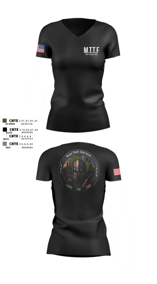 Womens Short Sleeve Vneck Shirt, Major Theft Task Force, Police, Teamtime, Team time, sublimation, custom sports apparel, team uniforms, spirit wear, spiritwear, sports uniforms, custom shirts, team store, custom team store, fundraiser sports, apparel fundraiser