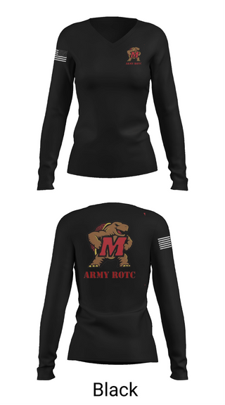 Womens Long Sleeve Vneck Shirt, UMD ROTC, Army, Teamtime, Team time, sublimation, custom sports apparel, team uniforms, spirit wear, spiritwear, sports uniforms, custom shirts, team store, custom team store, fundraiser sports, apparel fundraiser