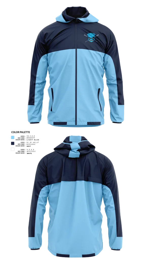 Windbreaker, Blue Sox, Baseball, Teamtime, Team time, sublimation, custom sports apparel, team uniforms, spirit wear, spiritwear, sports uniforms, custom shirts, team store, custom team store, fundraiser sports, apparel fundraiser