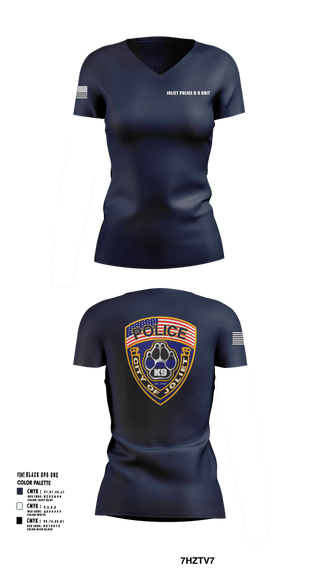 Womens Short Sleeve Vneck Shirt, Joliet Police K-9 Unit, Police, Teamtime, Team time, sublimation, custom sports apparel, team uniforms, spirit wear, spiritwear, sports uniforms, custom shirts, team store, custom team store, fundraiser sports, apparel fundraiser